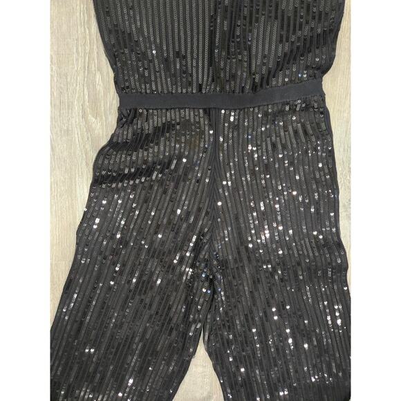 NWT 7 For All Mankind Sequin Wide Leg Knit Pull on Jumpsuit size L - Picture 8 of 9